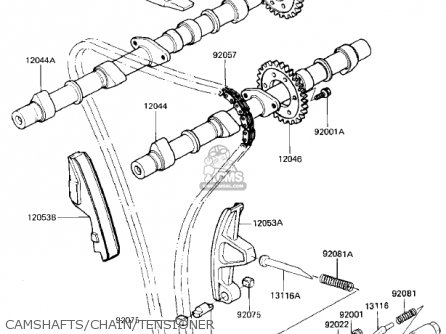 CAMSHAFTS/CHAIN/TENSIONER - ZN700A1 SHAFT 1984 USA CALIFORNIA / LTD