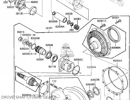 DRIVE SHAFT/FINAL GEARS - ZN700A1 SHAFT 1984 USA CALIFORNIA / LTD