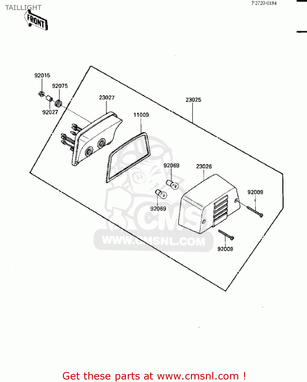 TAILLIGHT ZN700A2 SHAFT 1985 USA CALIFORNIA / LTD