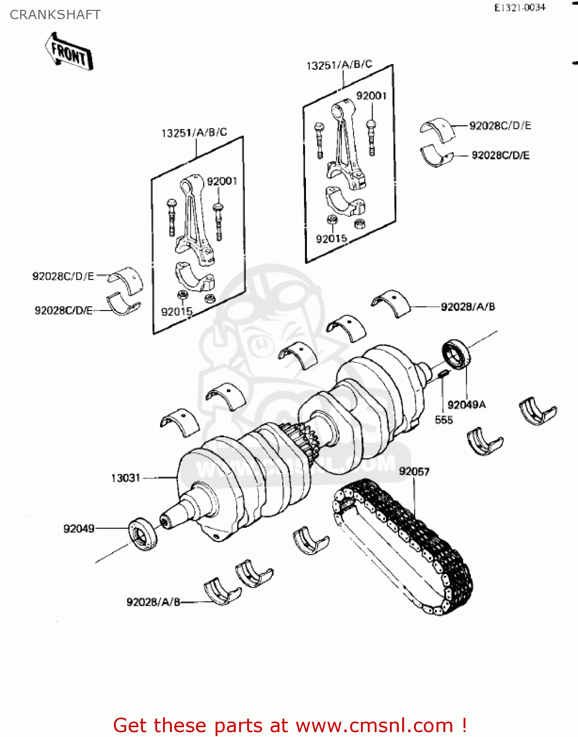 CRANKSHAFT ZN700A2 SHAFT 1985 USA CALIFORNIA / LTD