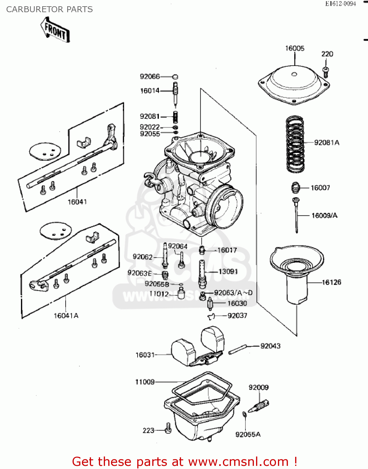 CARBURETOR PARTS ZN700A2 SHAFT 1985 USA CALIFORNIA / LTD
