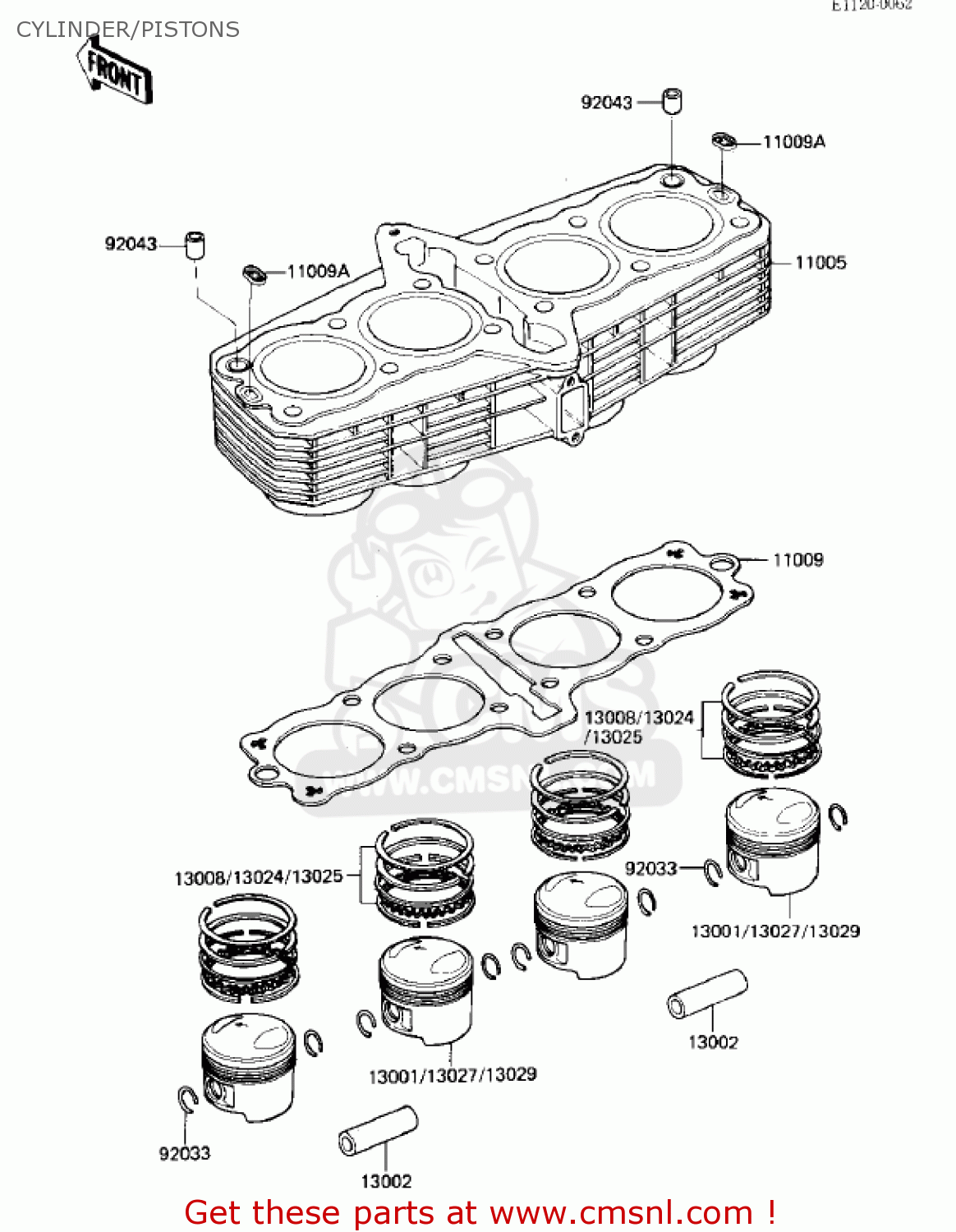CYLINDER/PISTONS ZN700A2 SHAFT 1985 USA CALIFORNIA / LTD