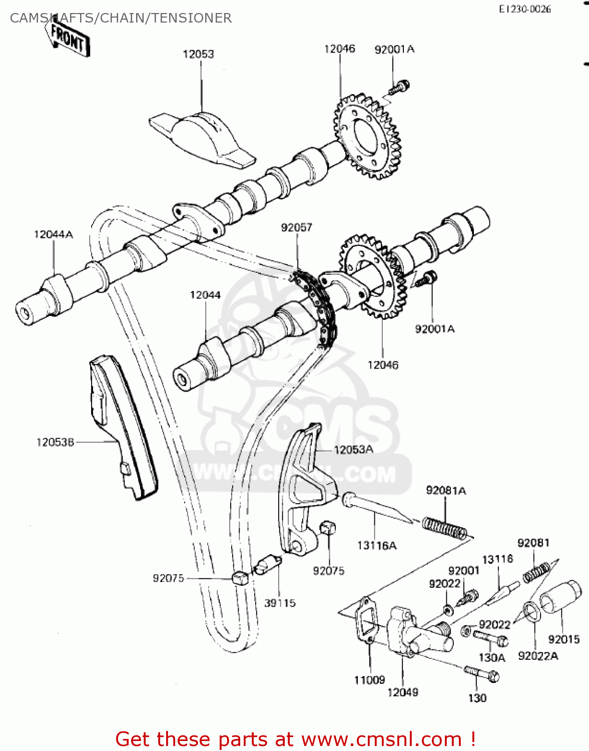 CAMSHAFTS/CHAIN/TENSIONER ZN700A2 SHAFT 1985 USA CALIFORNIA / LTD