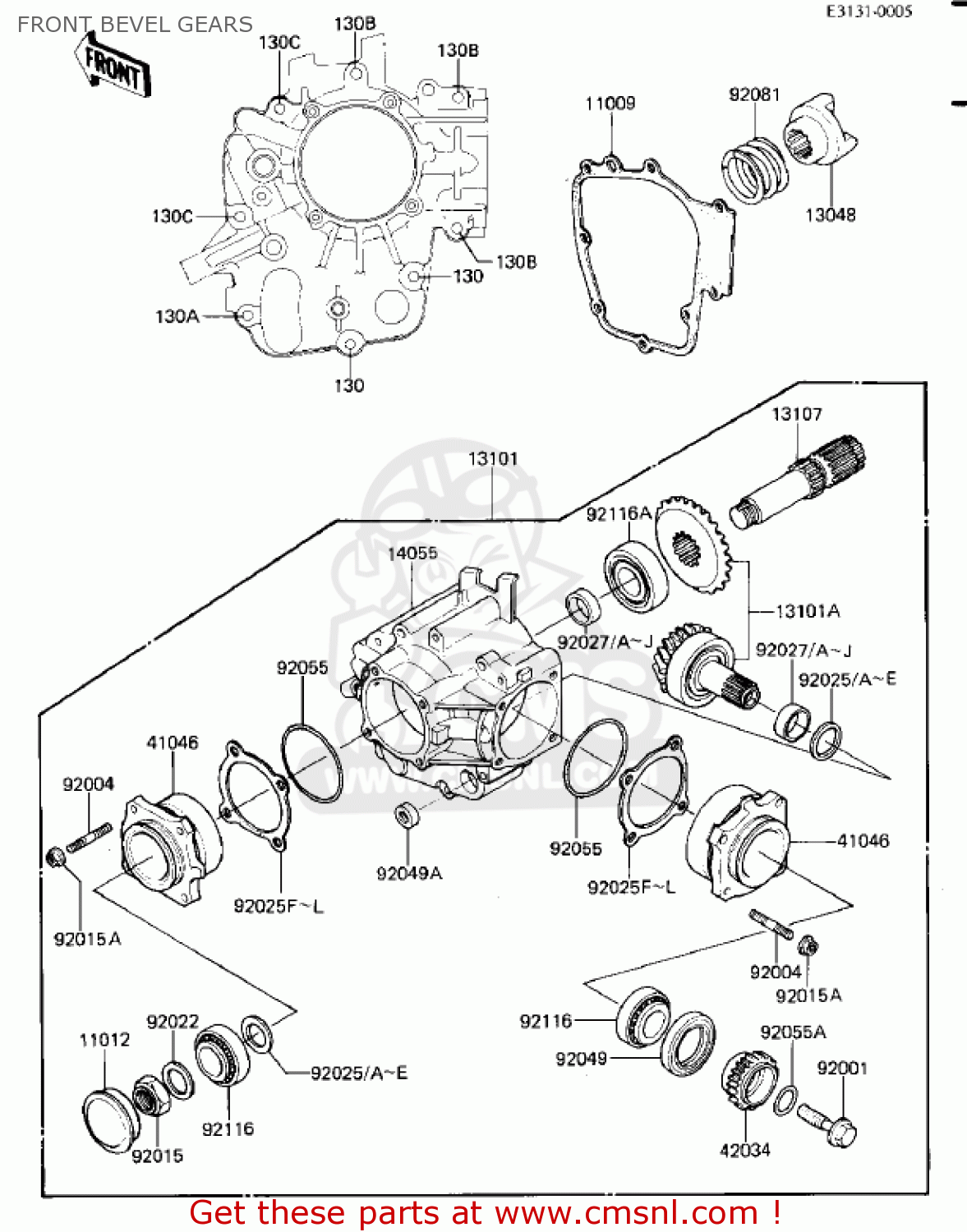 FRONT BEVEL GEARS ZN700A2 SHAFT 1985 USA CALIFORNIA / LTD