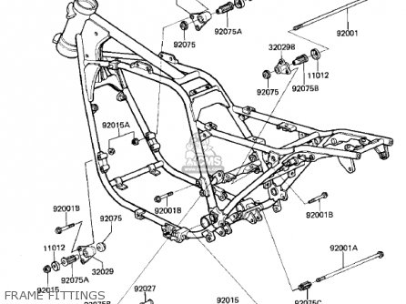 FRAME FITTINGS - ZN700A2 SHAFT 1985 USA CALIFORNIA / LTD