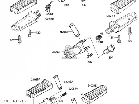 FOOTRESTS - ZN700A2 SHAFT 1985 USA CALIFORNIA / LTD