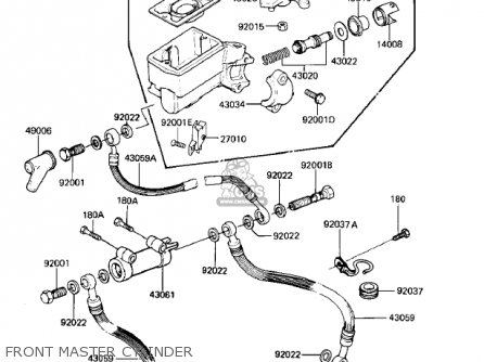 FRONT MASTER CYLINDER - ZN700A2 SHAFT 1985 USA CALIFORNIA / LTD