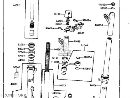 FRONT FORK - ZN700A2 SHAFT 1985 USA CALIFORNIA / LTD