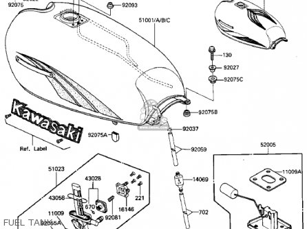 FUEL TANK - ZN700A2 SHAFT 1985 USA CALIFORNIA / LTD
