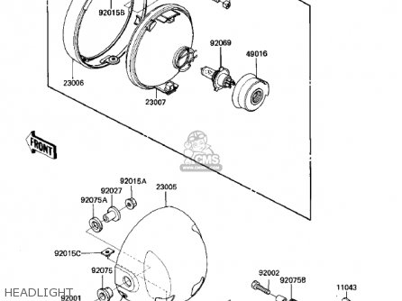 HEADLIGHT - ZN700A2 SHAFT 1985 USA CALIFORNIA / LTD