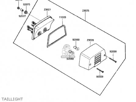 TAILLIGHT - ZN700A2 SHAFT 1985 USA CALIFORNIA / LTD