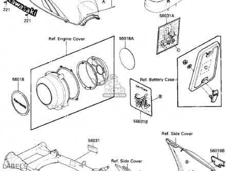 LABELS - ZN700A2 SHAFT 1985 USA CALIFORNIA / LTD