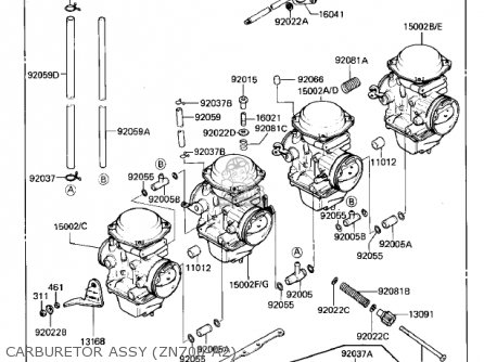 CARBURETOR ASSY (ZN700-A2) - ZN700A2 SHAFT 1985 USA CALIFORNIA / LTD