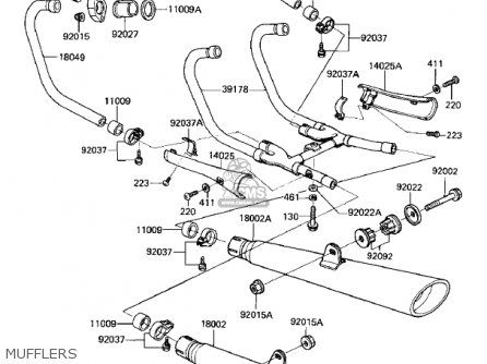 MUFFLERS - ZN700A2 SHAFT 1985 USA CALIFORNIA / LTD