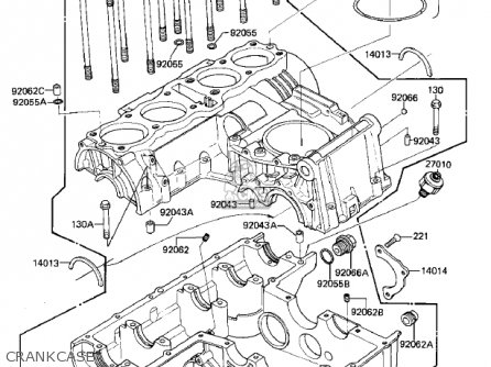 CRANKCASE - ZN700A2 SHAFT 1985 USA CALIFORNIA / LTD