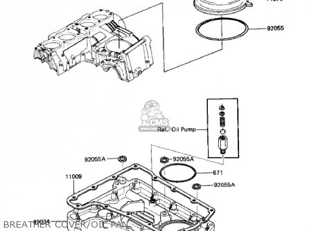 BREATHER COVER/OIL PAN - ZN700A2 SHAFT 1985 USA CALIFORNIA / LTD
