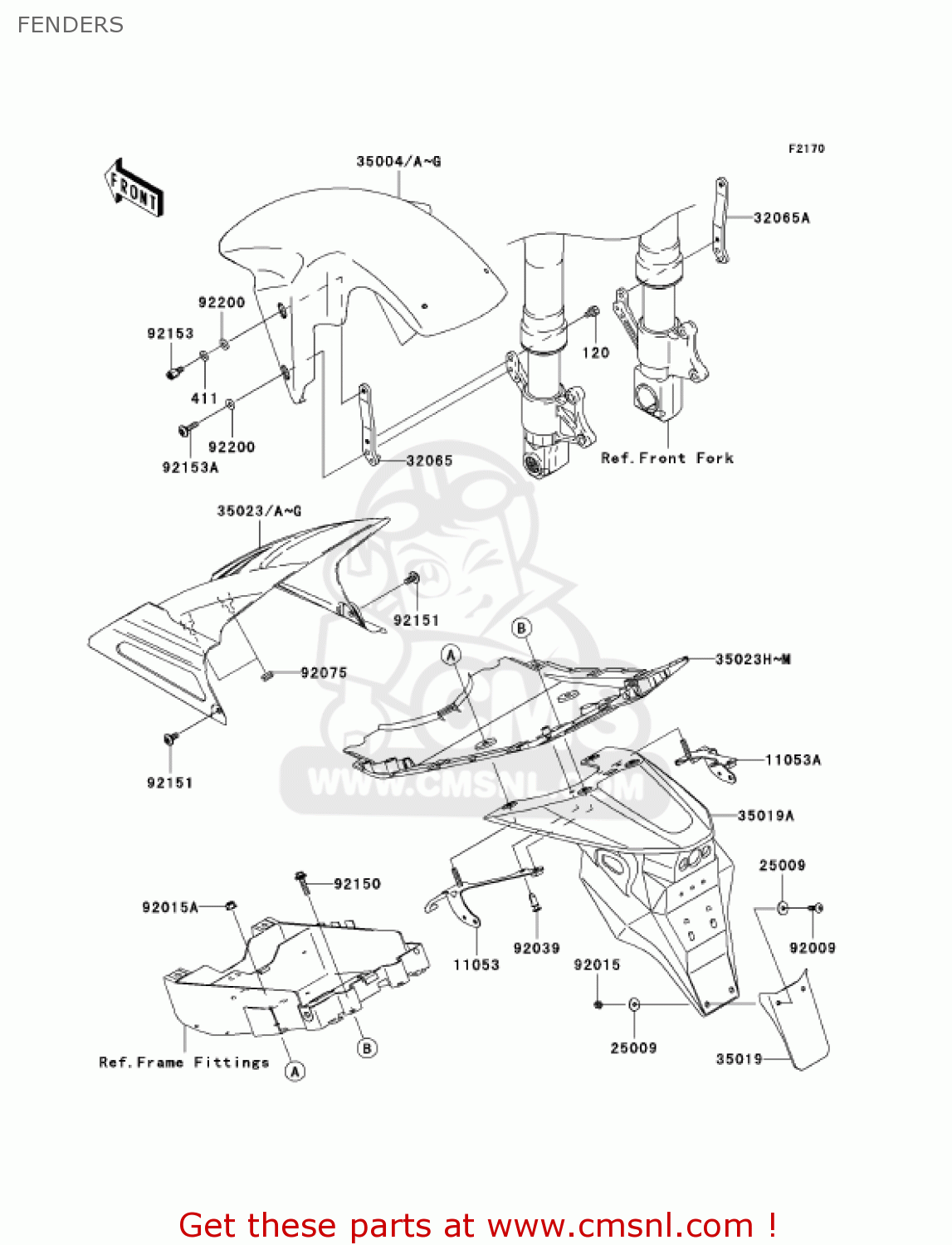 FENDERS ZR1000A1 Z1000 2003 USA CALIFORNIA CANADA
