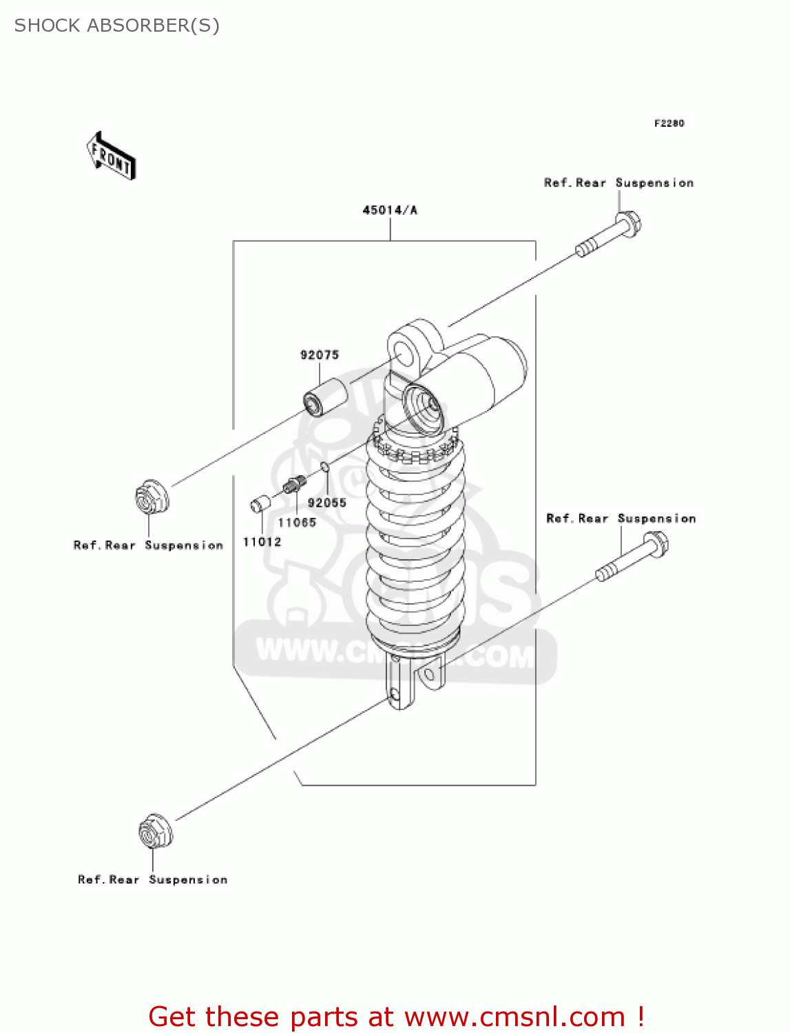 SHOCK ABSORBER(S) ZR1000A1 Z1000 2003 USA CALIFORNIA CANADA