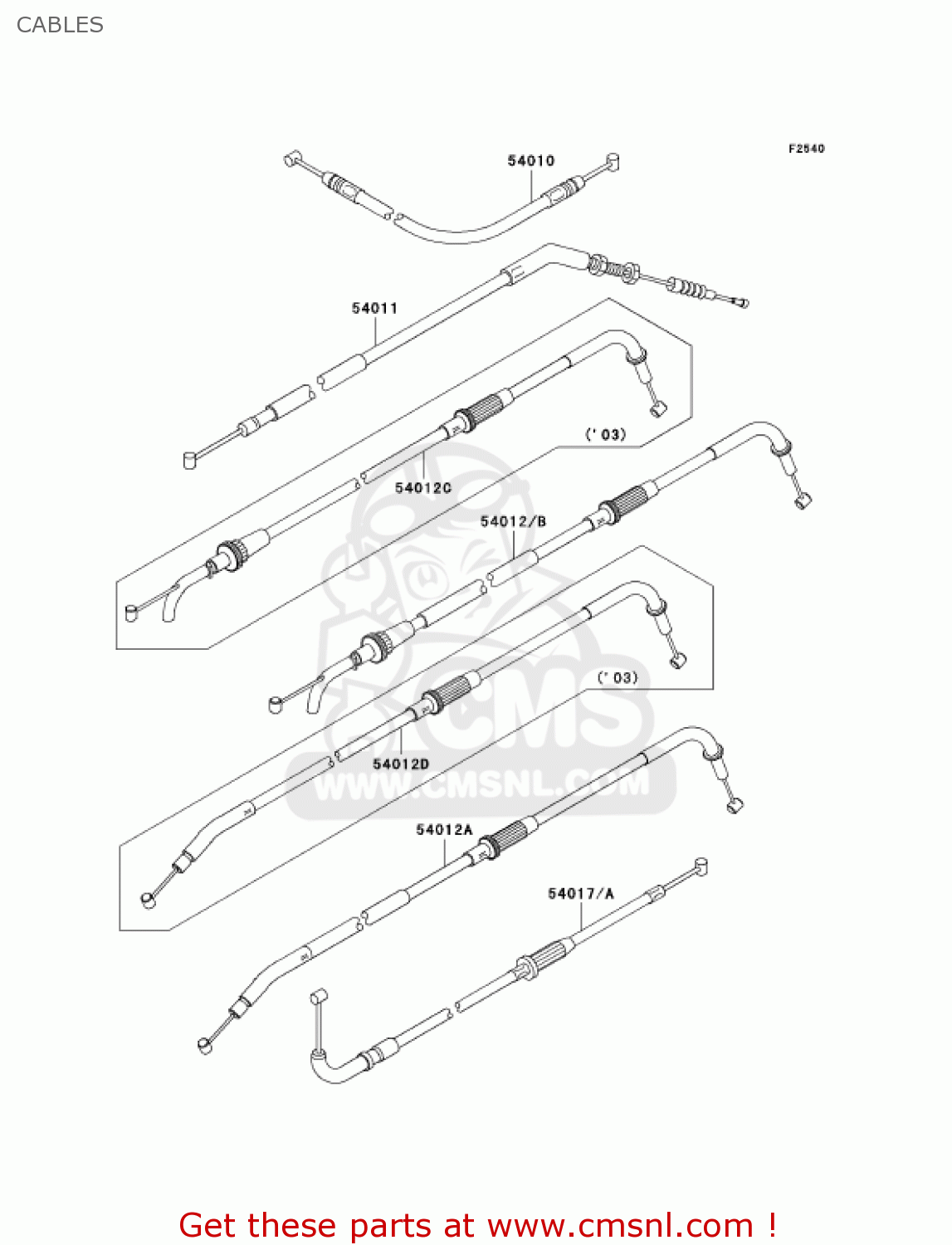 CABLES ZR1000A1 Z1000 2003 USA CALIFORNIA CANADA