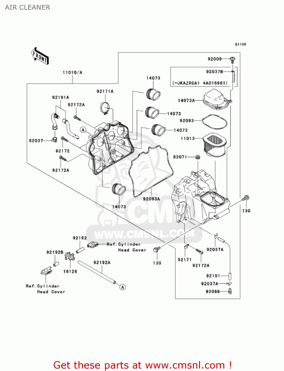 AIR CLEANER ZR1000A1 Z1000 2003 USA CALIFORNIA CANADA