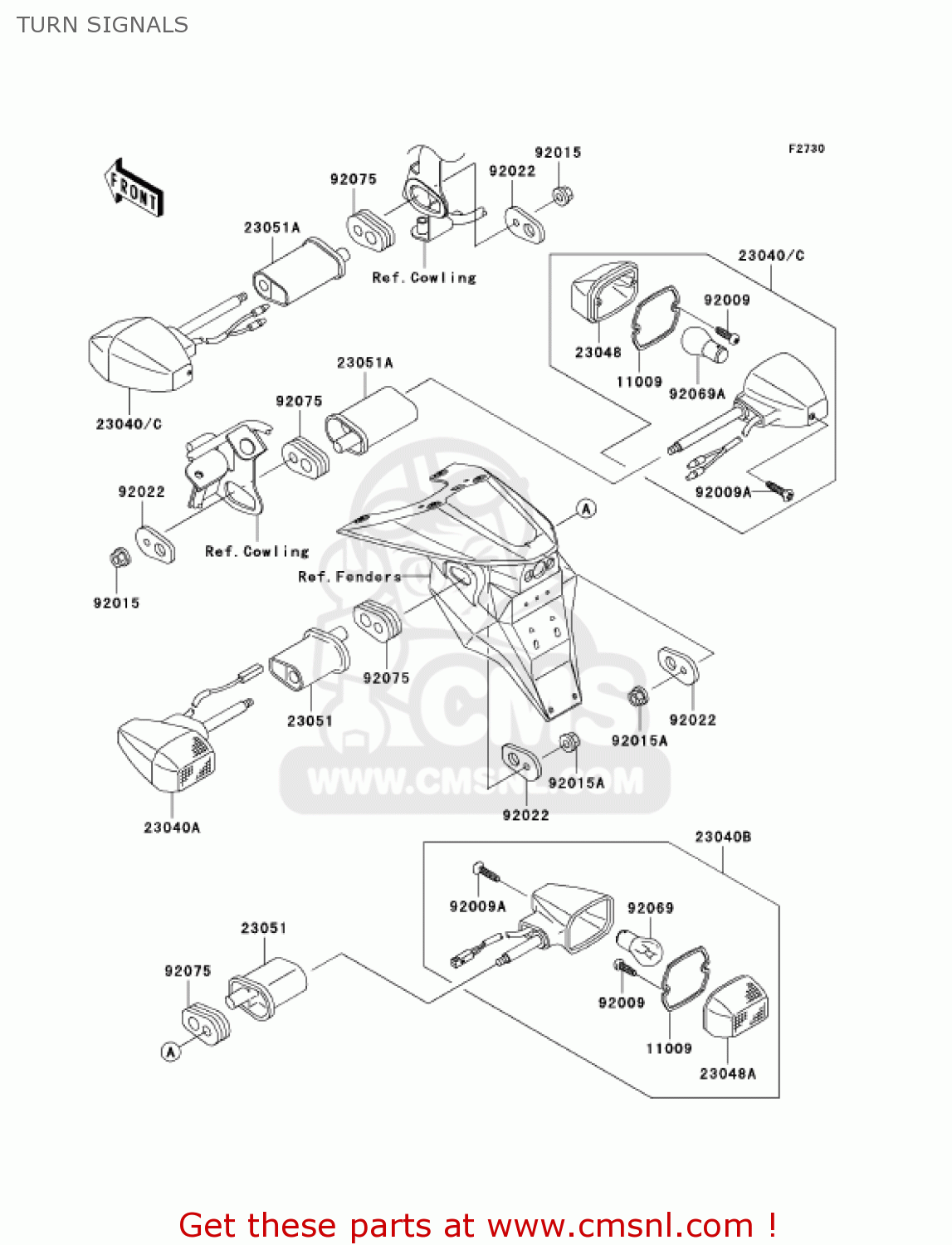 TURN SIGNALS ZR1000A1 Z1000 2003 USA CALIFORNIA CANADA