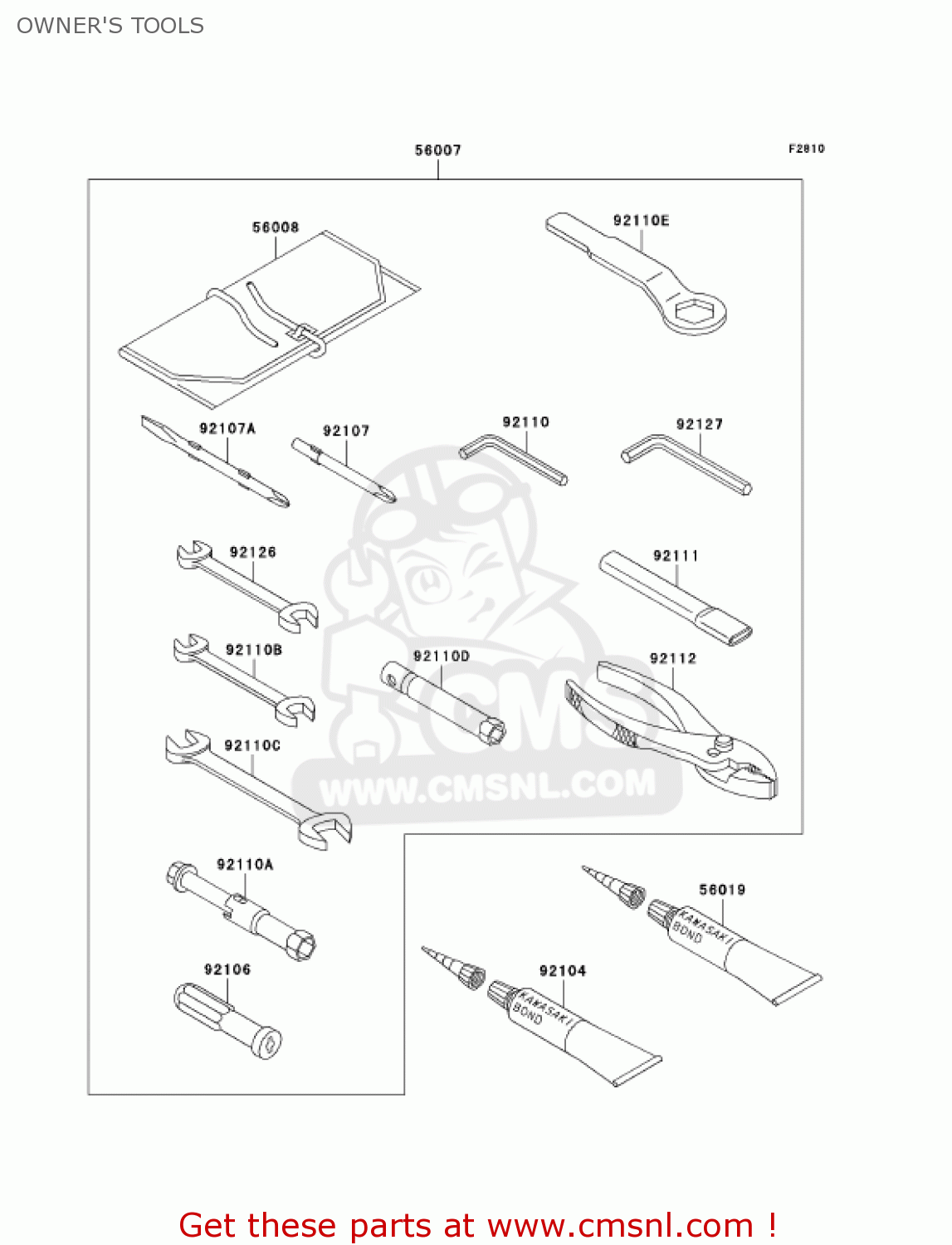 OWNER'S TOOLS ZR1000A1 Z1000 2003 USA CALIFORNIA CANADA