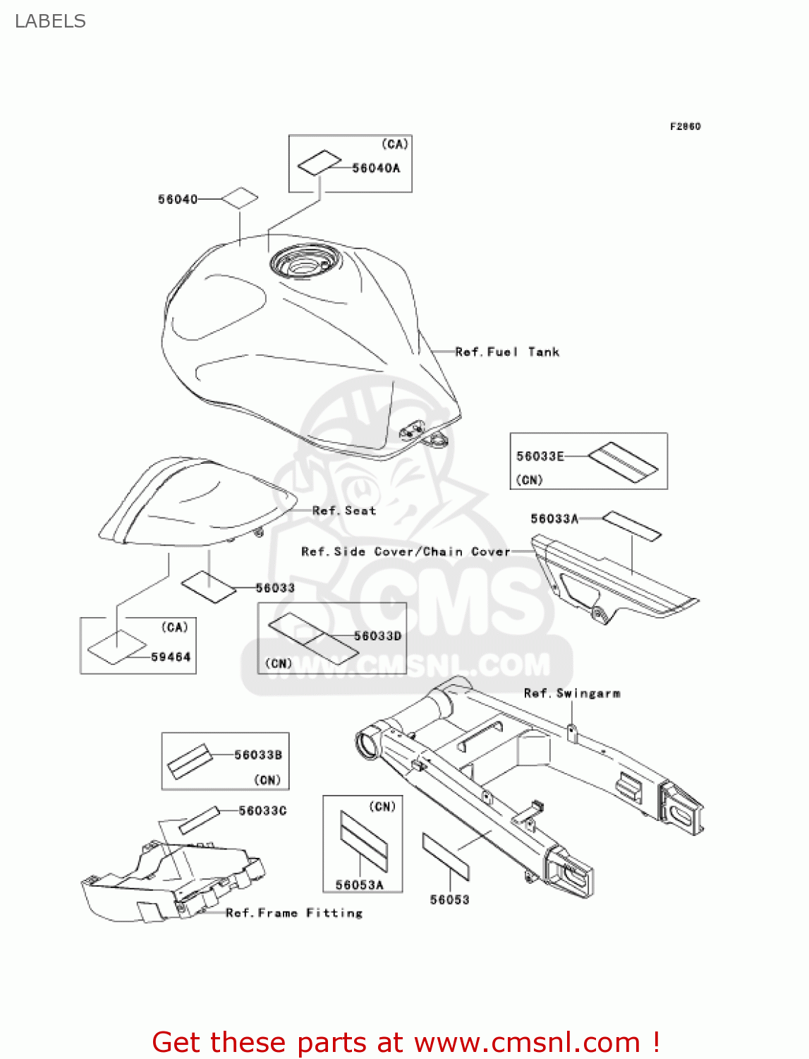 LABELS ZR1000A1 Z1000 2003 USA CALIFORNIA CANADA