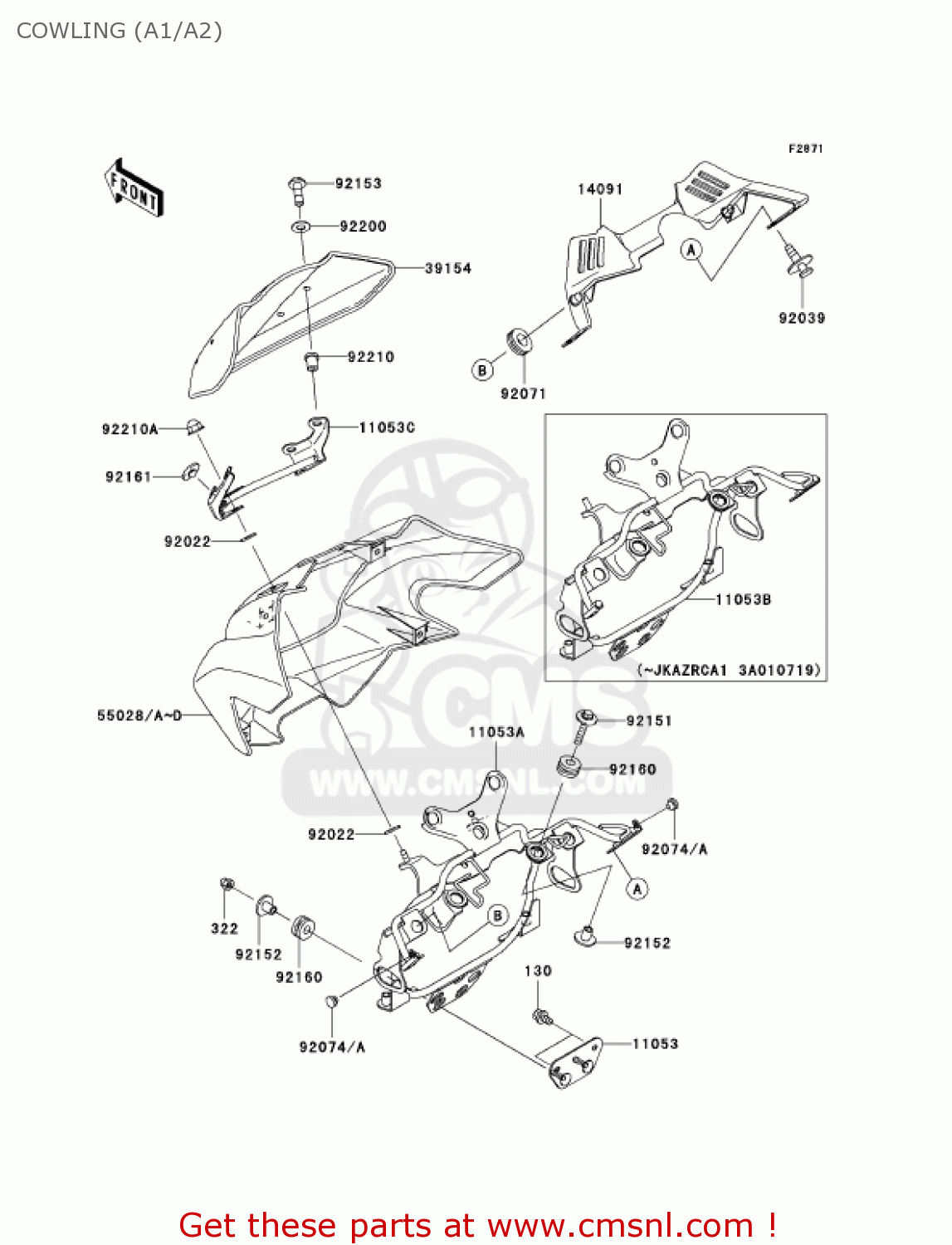 COWLING (A1/A2) ZR1000A1 Z1000 2003 USA CALIFORNIA CANADA
