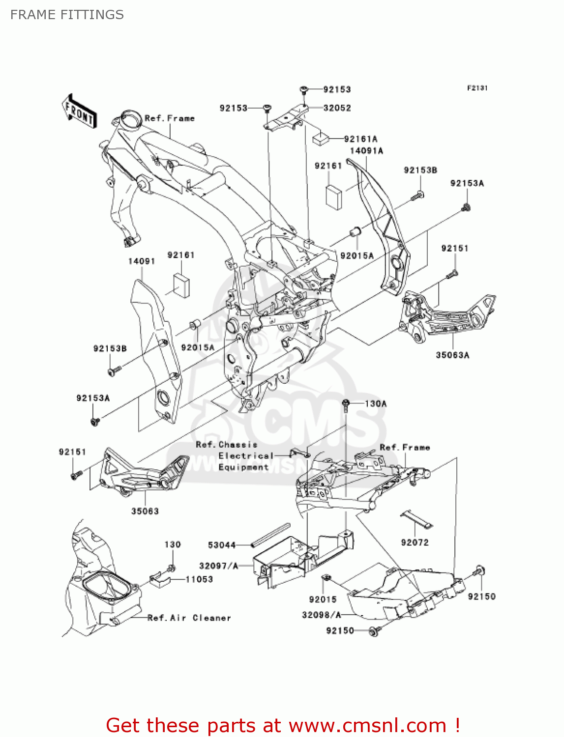 FRAME FITTINGS ZR1000A1 Z1000 2003 USA CALIFORNIA CANADA