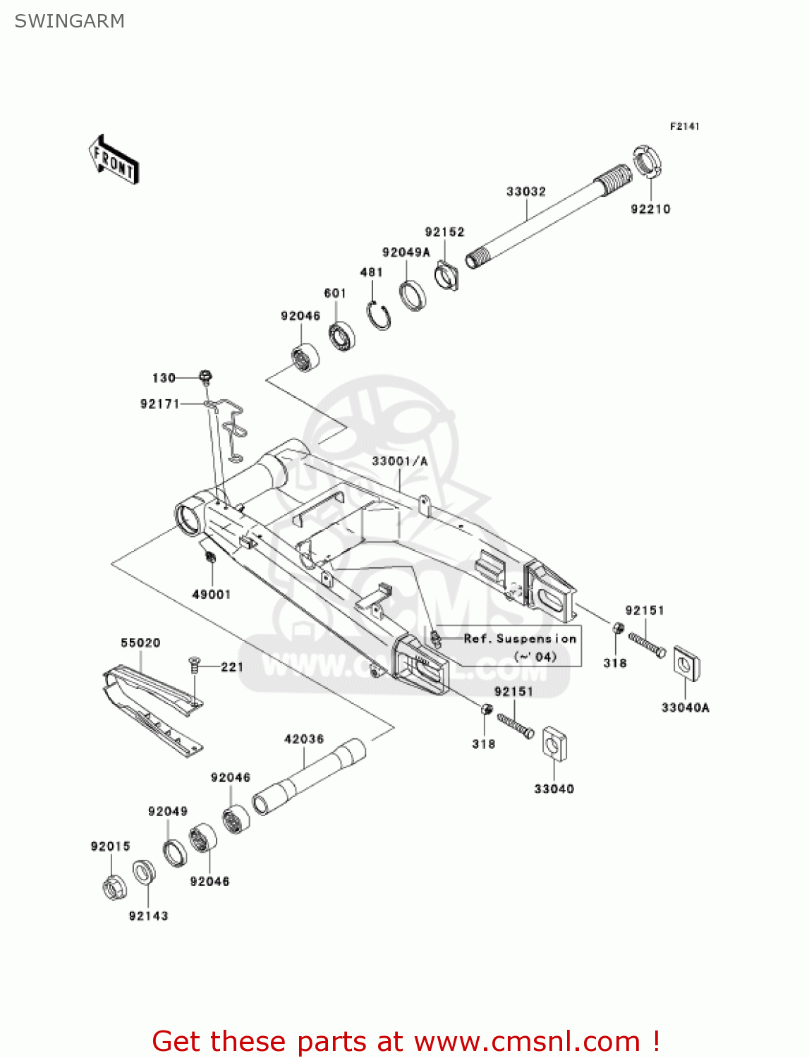 SWINGARM ZR1000A1 Z1000 2003 USA CALIFORNIA CANADA