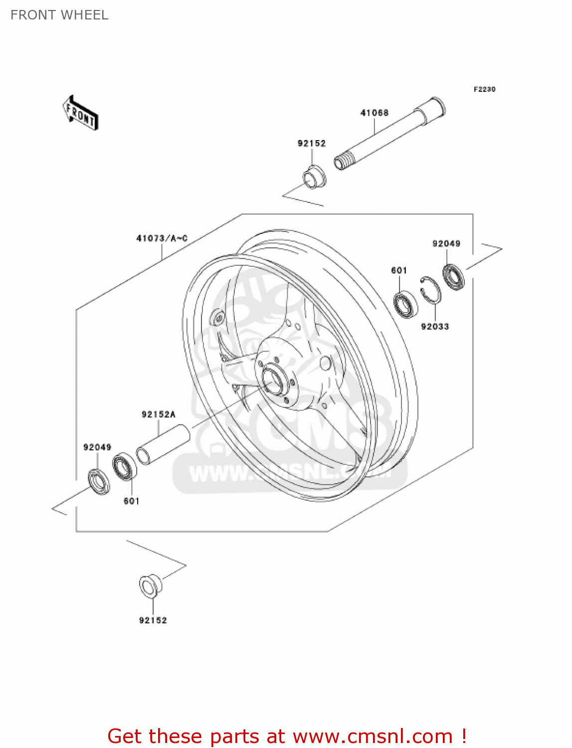 FRONT WHEEL ZR1000A1 Z1000 2003 USA CALIFORNIA CANADA