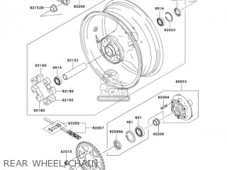 REAR WHEEL/CHAIN - ZR1000A1 Z1000 2003 USA CALIFORNIA CANADA
