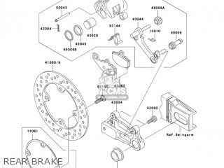 REAR BRAKE - ZR1000A1 Z1000 2003 USA CALIFORNIA CANADA