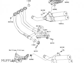 MUFFLER(S) - ZR1000A1 Z1000 2003 USA CALIFORNIA CANADA