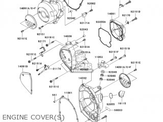 ENGINE COVER(S) - ZR1000A1 Z1000 2003 USA CALIFORNIA CANADA