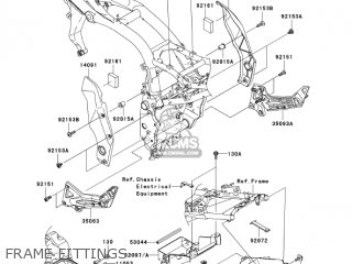 FRAME FITTINGS - ZR1000A1 Z1000 2003 USA CALIFORNIA CANADA