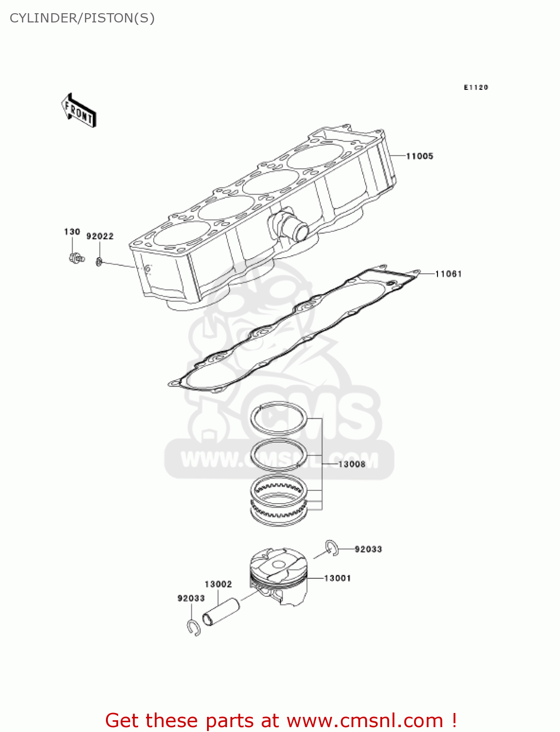 CYLINDER/PISTON(S) ZR1000A2 Z1000 2004 USA CALIFORNIA CANADA