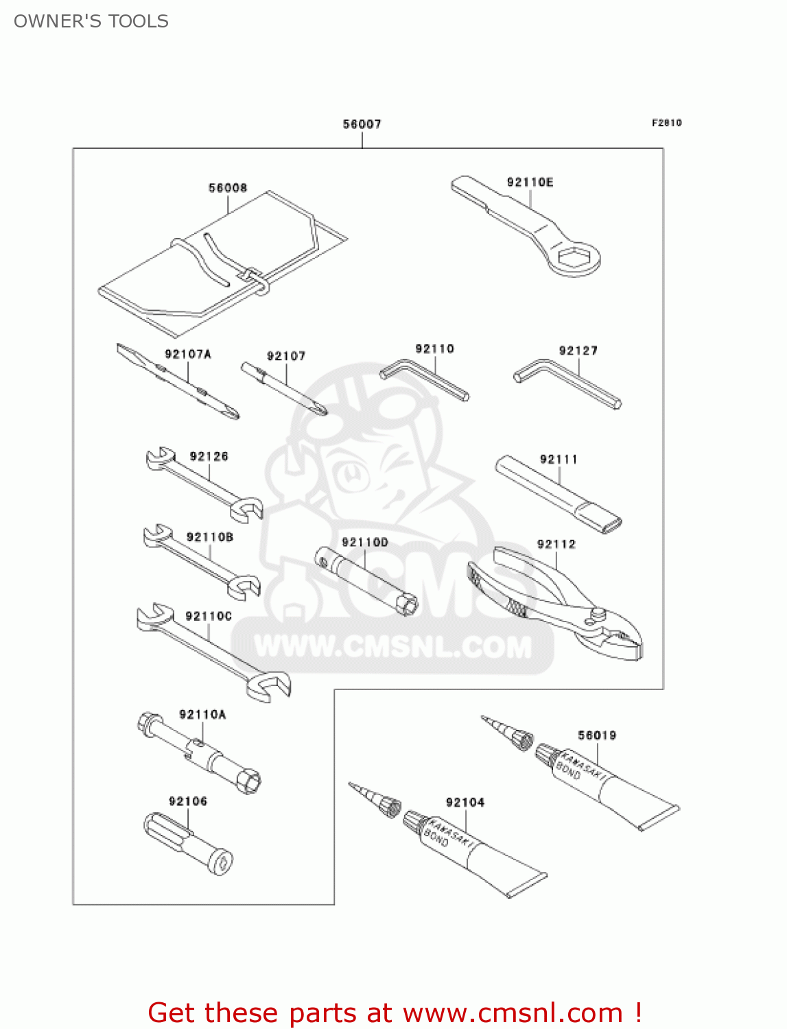 OWNER'S TOOLS ZR1000A2 Z1000 2004 USA CALIFORNIA CANADA