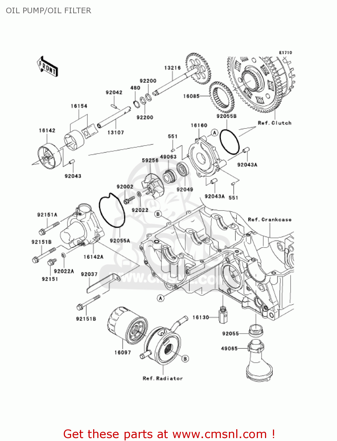 OIL PUMP/OIL FILTER ZR1000A2 Z1000 2004 USA CALIFORNIA CANADA
