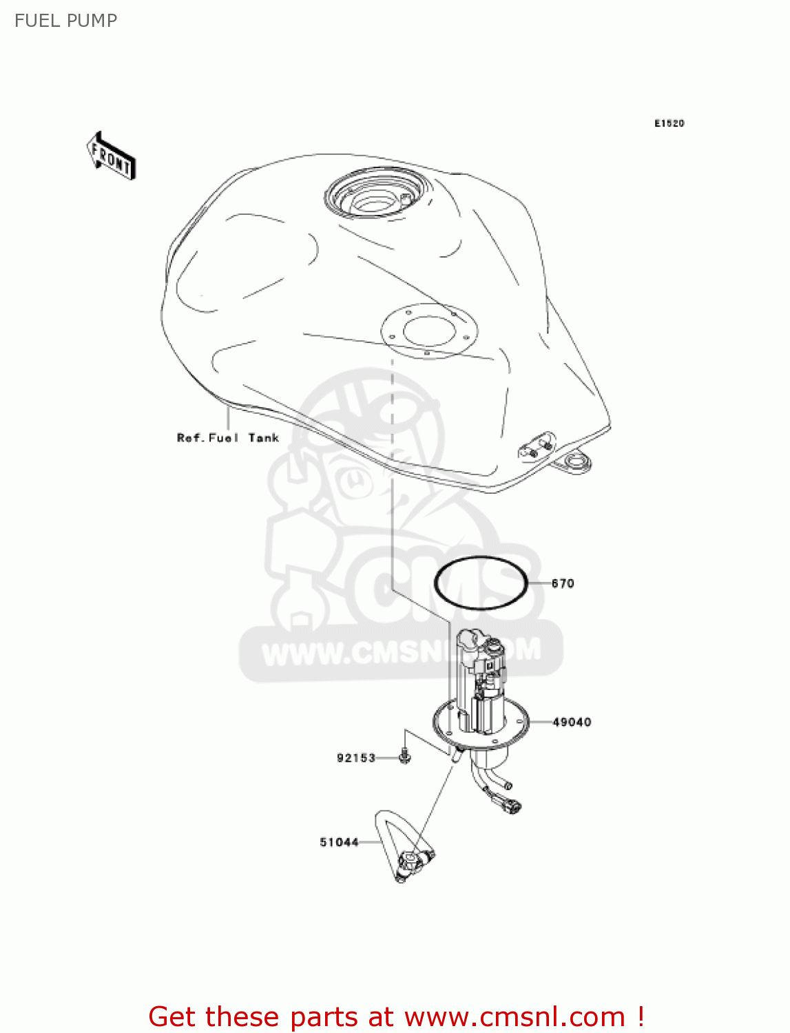 FUEL PUMP ZR1000A2 Z1000 2004 USA CALIFORNIA CANADA