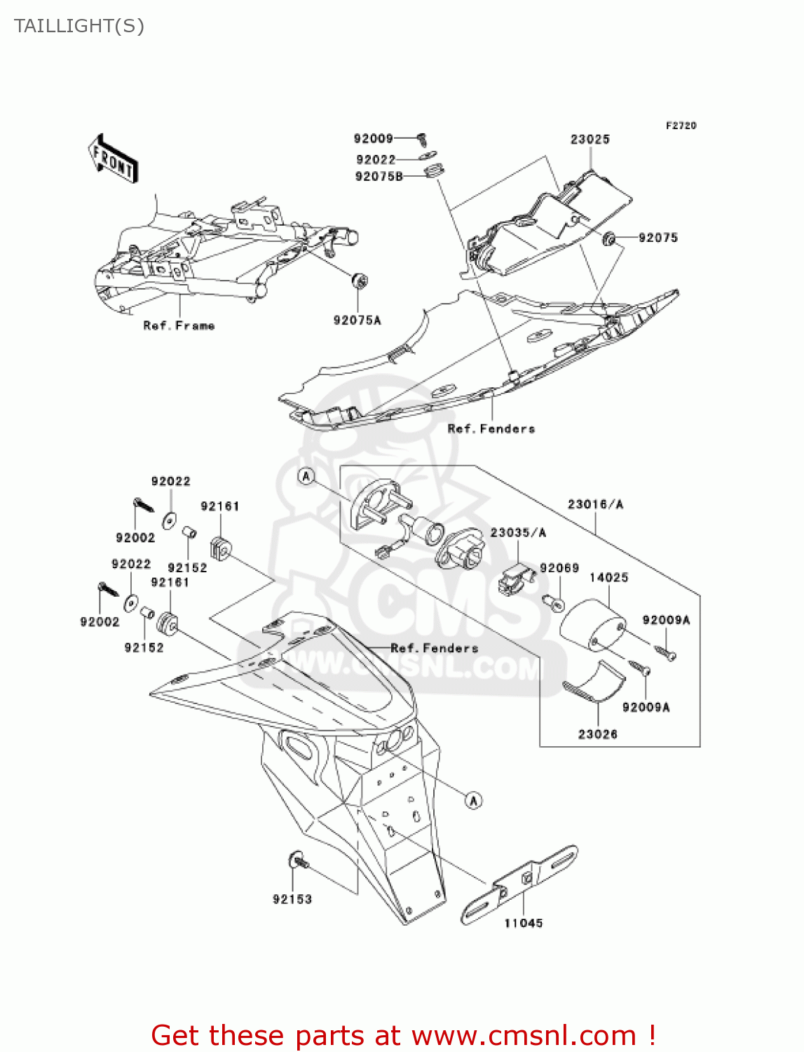 TAILLIGHT(S) ZR1000A2 Z1000 2004 USA CALIFORNIA CANADA