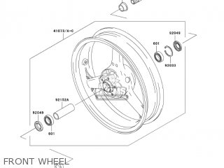FRONT WHEEL - ZR1000A2 Z1000 2004 USA CALIFORNIA CANADA
