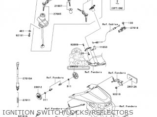 IGNITION SWITCH/LOCKS/REFLECTORS - ZR1000A2 Z1000 2004 USA CALIFORNIA CANADA
