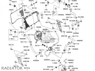 RADIATOR - ZR1000A2 Z1000 2004 USA CALIFORNIA CANADA