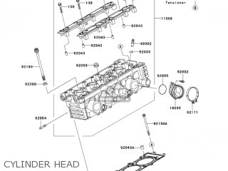 CYLINDER HEAD - ZR1000A2 Z1000 2004 USA CALIFORNIA CANADA
