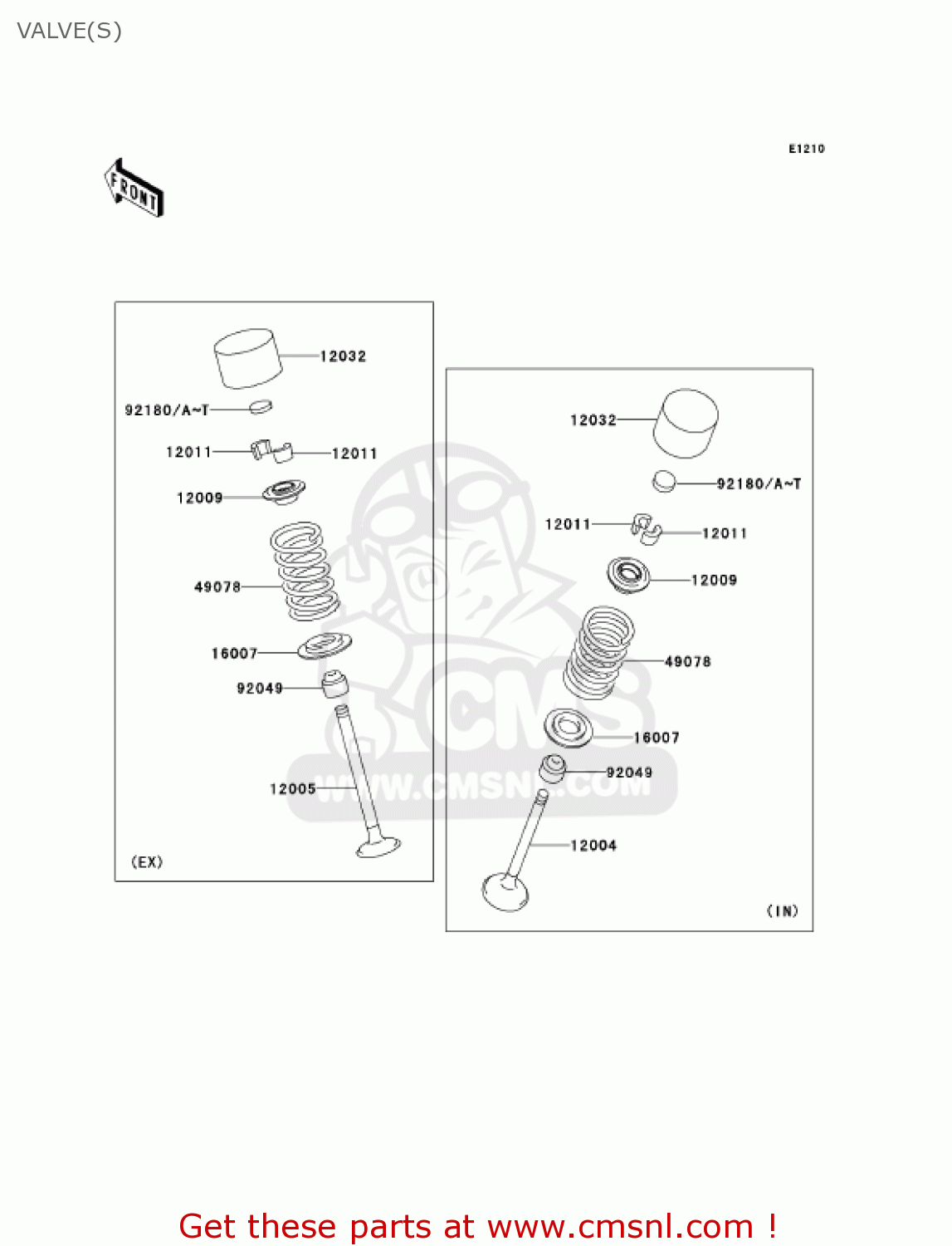 VALVE(S) ZR1000A3 Z1000 2005 USA CALIFORNIA CANADA