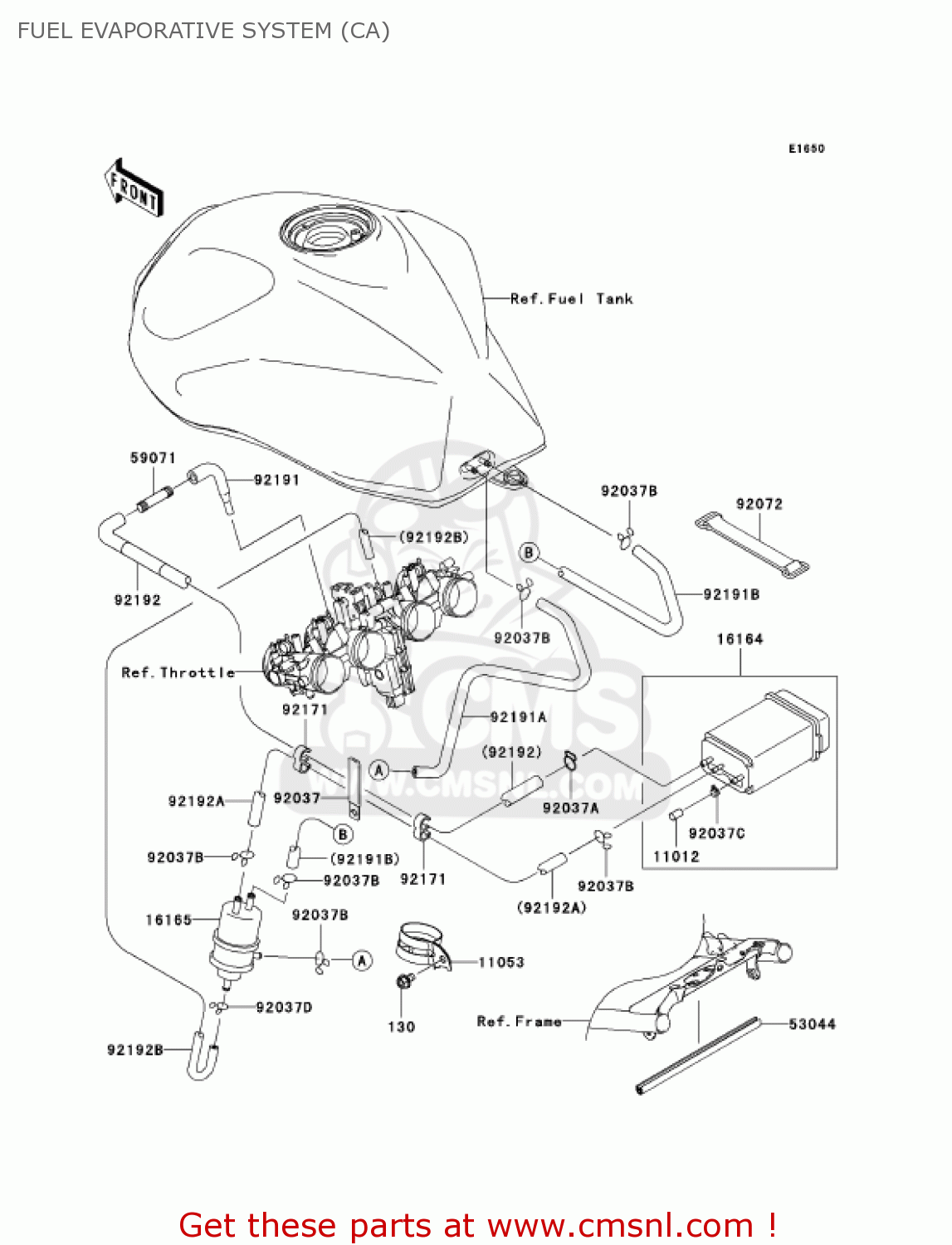 FUEL EVAPORATIVE SYSTEM (CA) ZR1000A3 Z1000 2005 USA CALIFORNIA CANADA