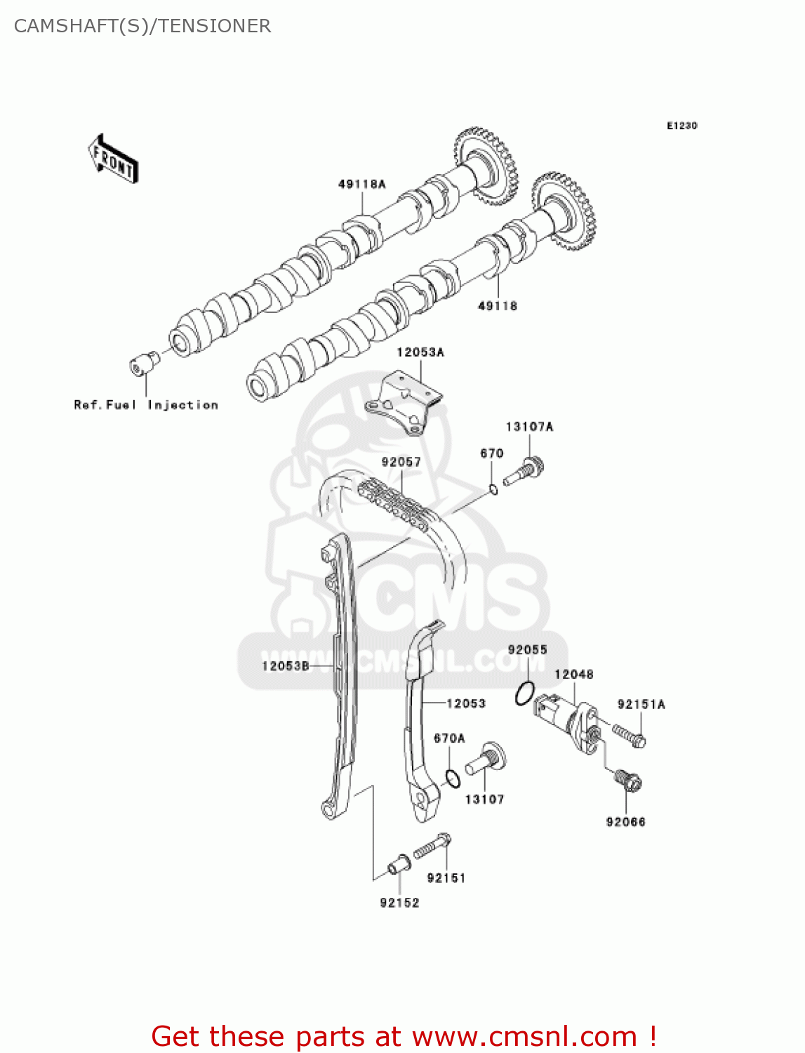CAMSHAFT(S)/TENSIONER ZR1000A3 Z1000 2005 USA CALIFORNIA CANADA