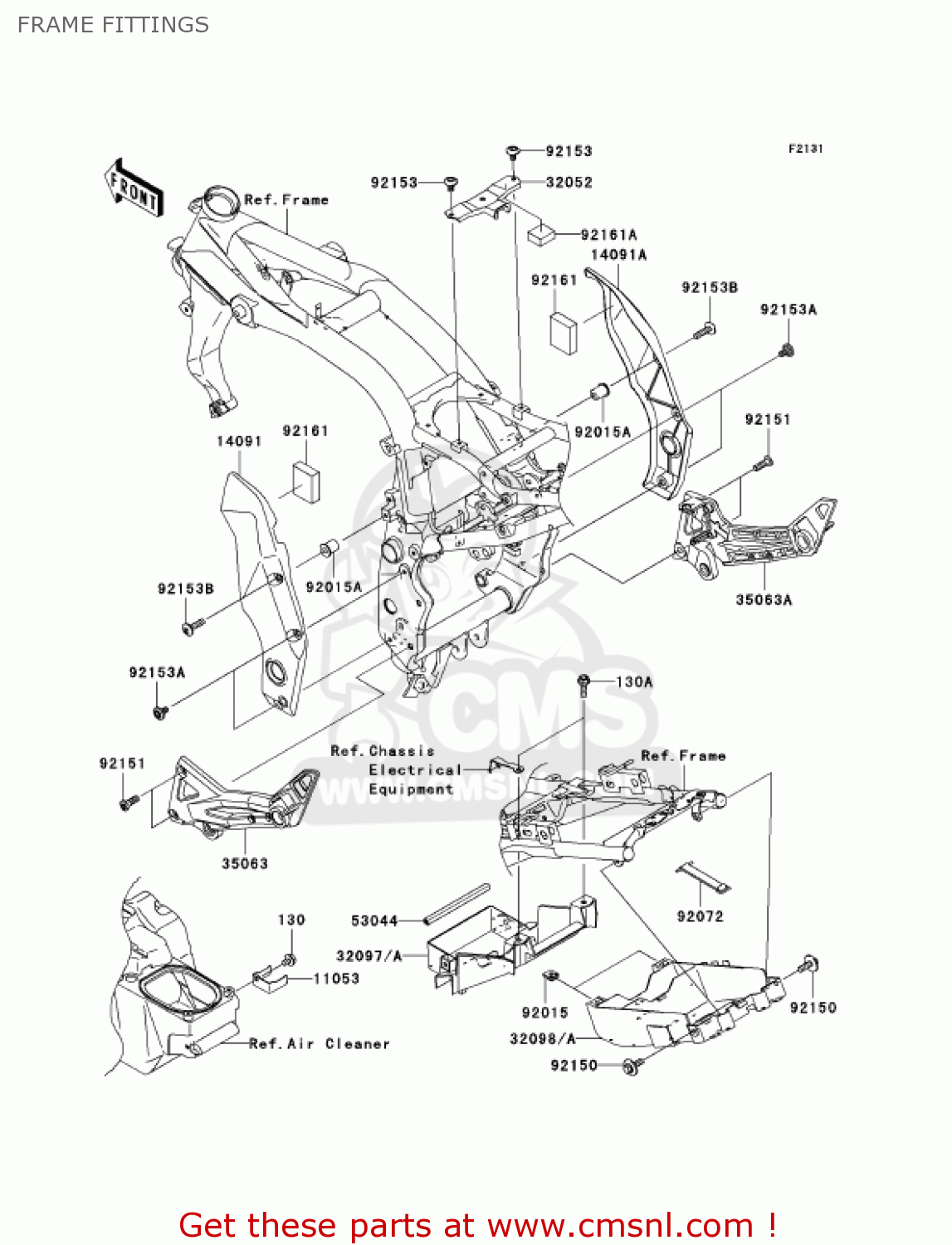 FRAME FITTINGS ZR1000A3 Z1000 2005 USA CALIFORNIA CANADA