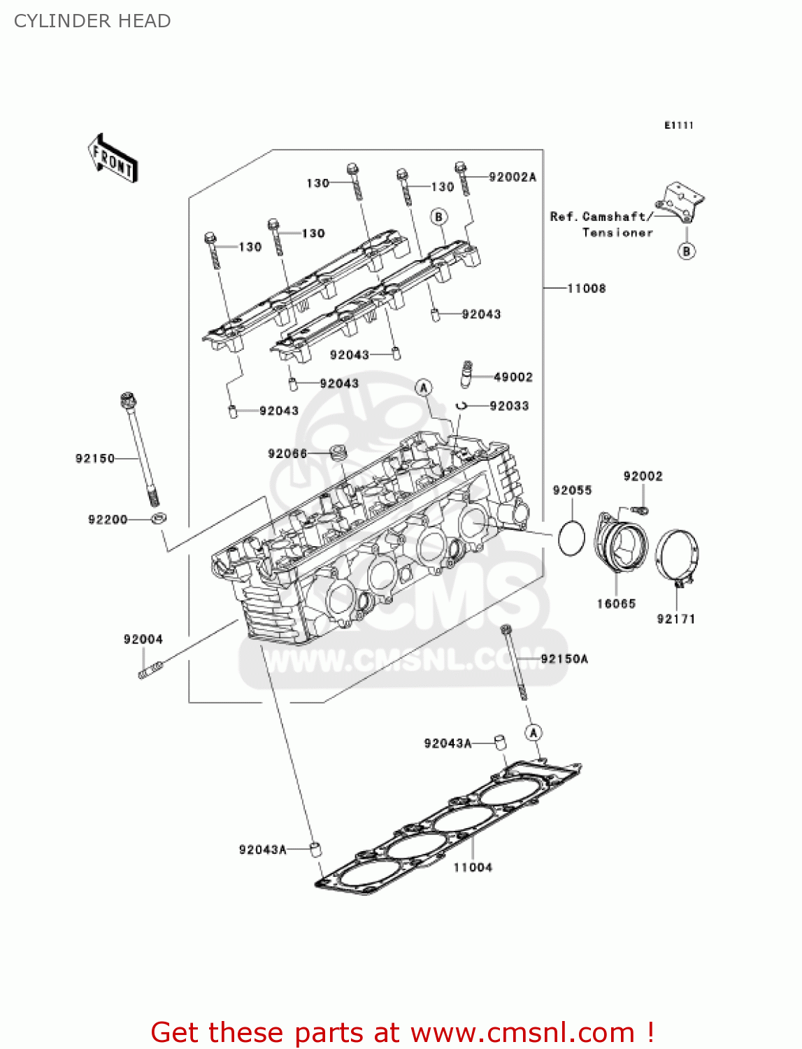 CYLINDER HEAD ZR1000A3 Z1000 2005 USA CALIFORNIA CANADA